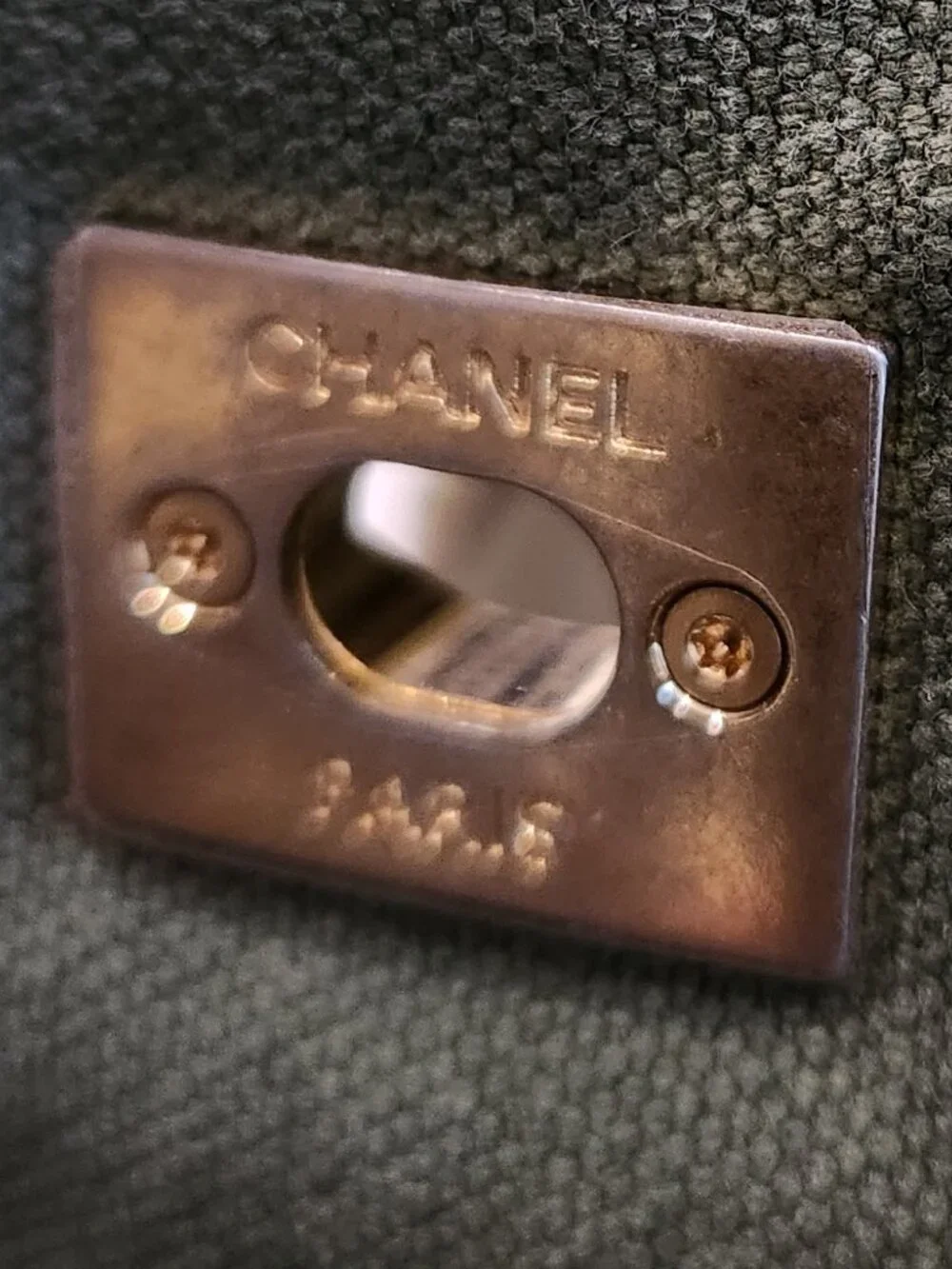 Chanel Canvas Chevron Cuba Patchwork Shopper Tote Khaki